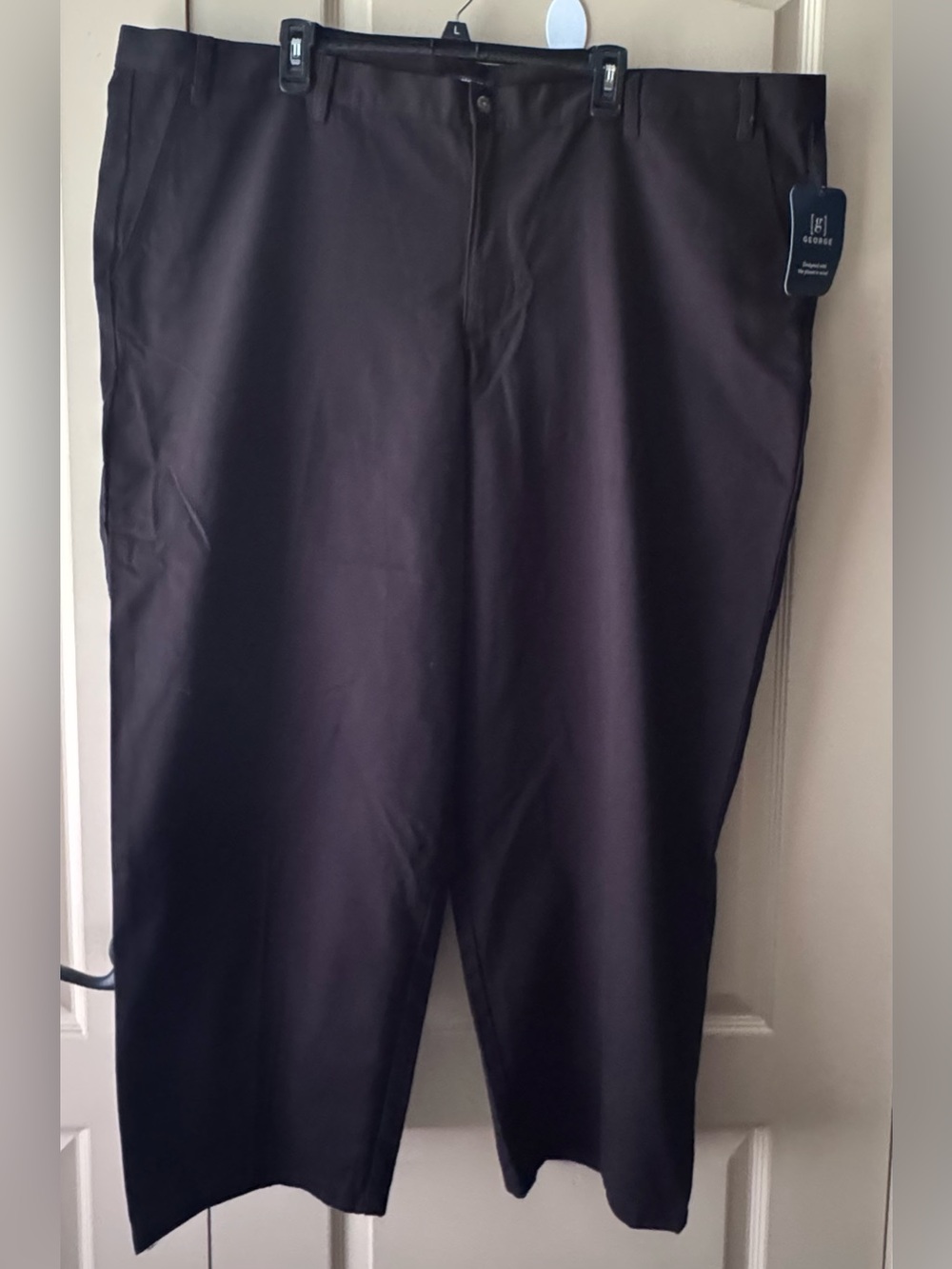 George Men's Black Dress Pants - Straight Fit